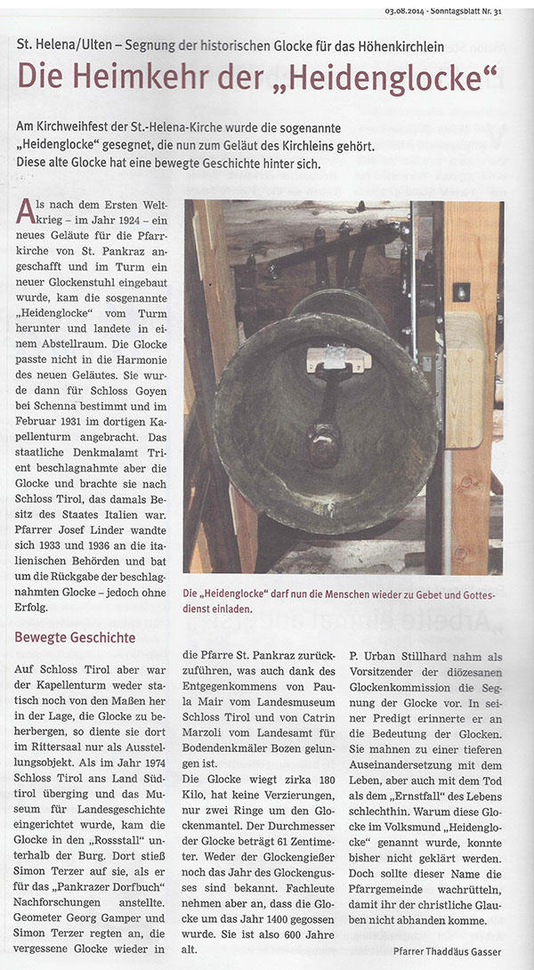 Katholisches Sonntagsblatt Nr. 31 vom 03.08.2014